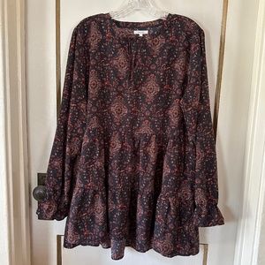 Black Boho Print Tunic